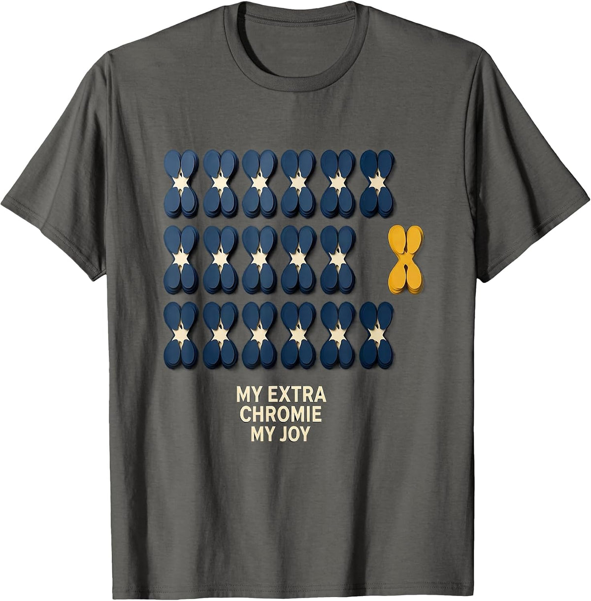 Men's My Extra Chromie My Joy Heartfelt Down Syndrome Awareness T-Shirt - Asphalt Grey