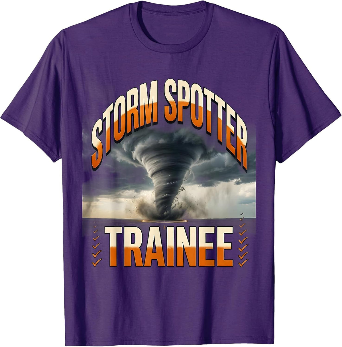 Men's Storm Spotter Trainee Funny Tornado Chaser Weather T-Shirt - Purple