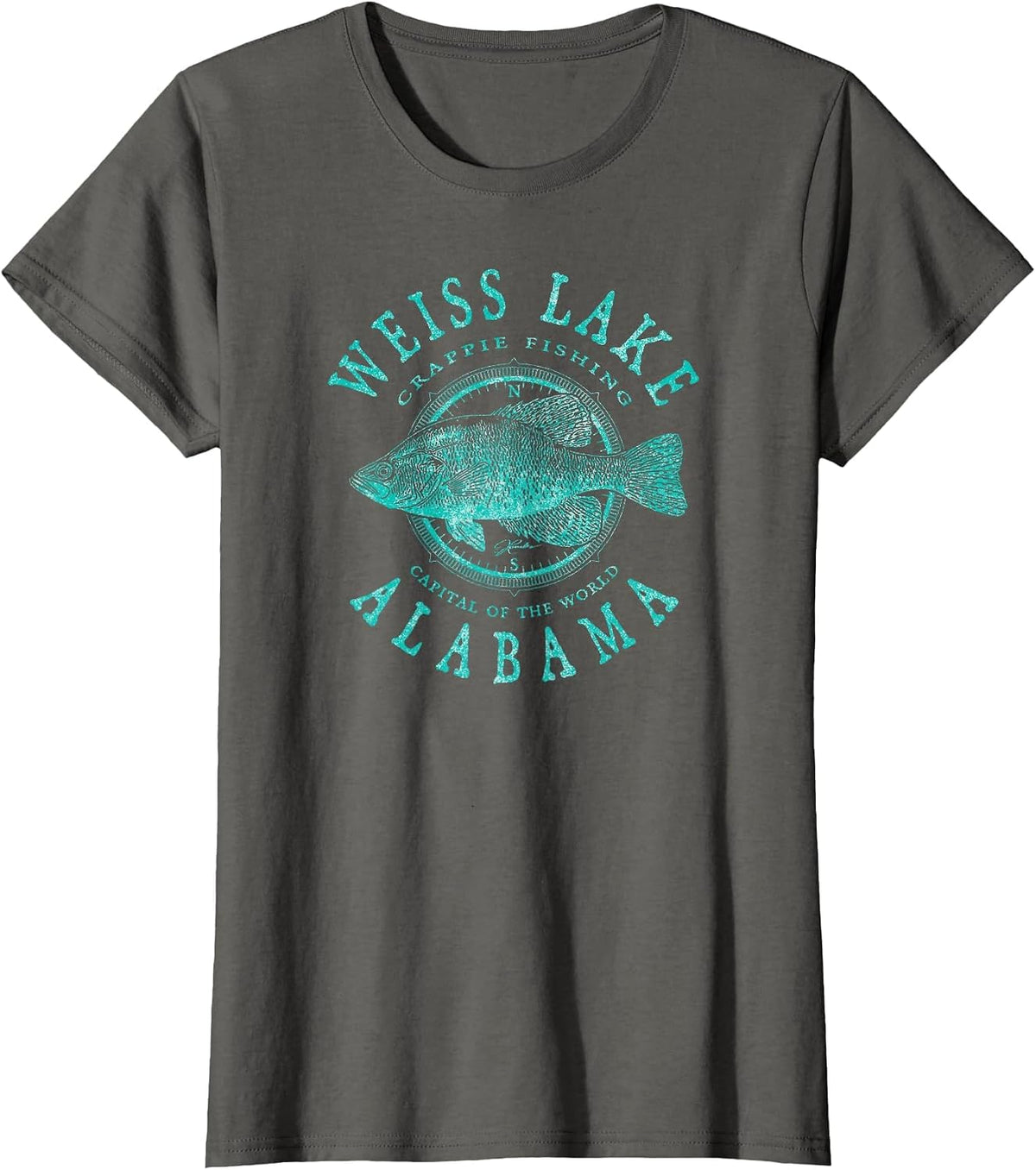 JCombs White Lake, Alabama, Crappie Fishing T-Shirt - Asphalt Grey