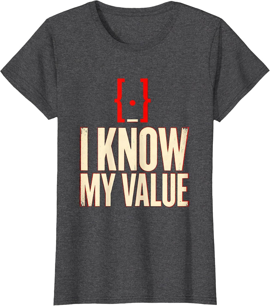 Women's I Know My Value Funny Math Teacher Gift Math Nerd Humor T-Shirt - Dark Heather Grey
