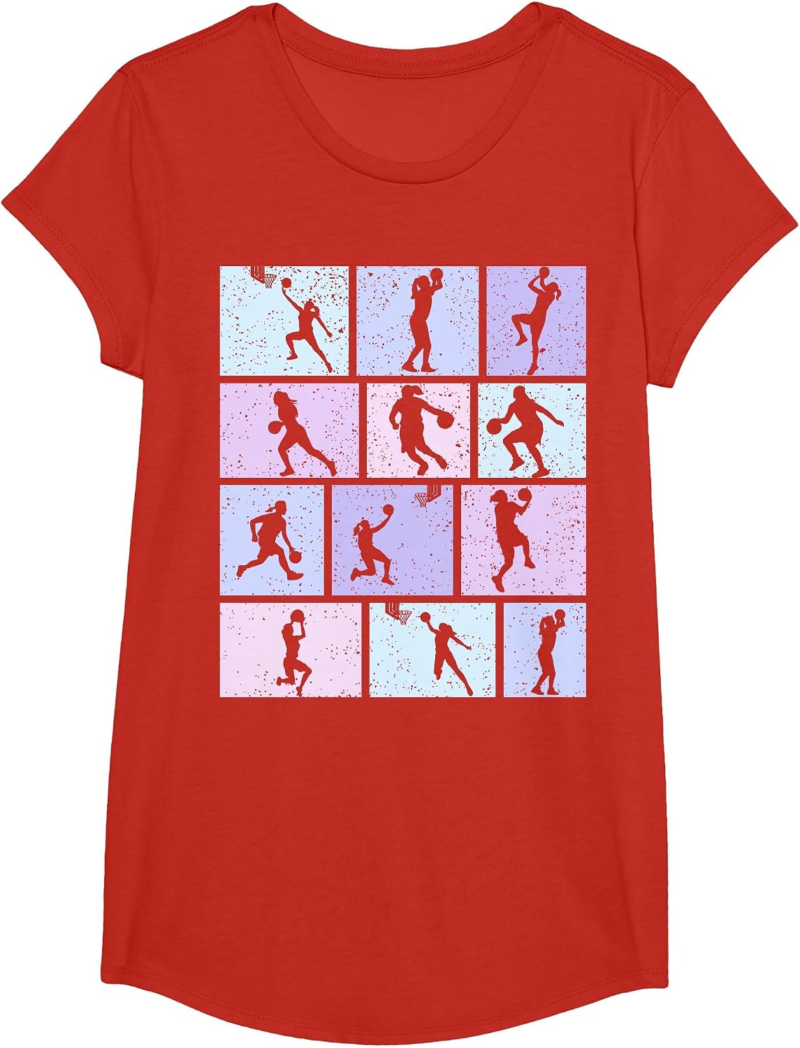 Basketball Girl Basketball Player Women T-Shirt - Girls Red