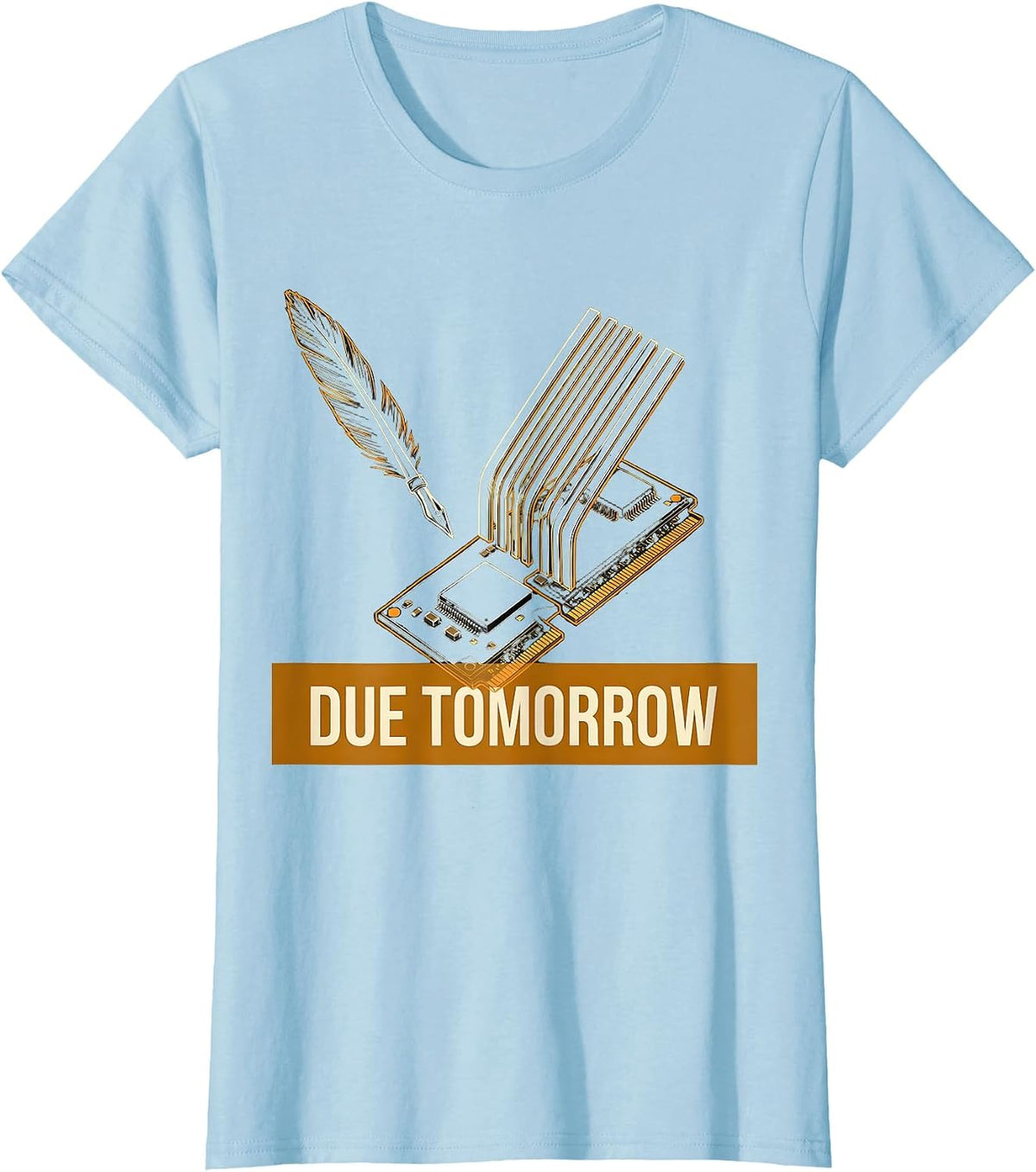 Due Tomorrow Social Studies Teacher Technical Diagram T-Shirt - Baby Blue