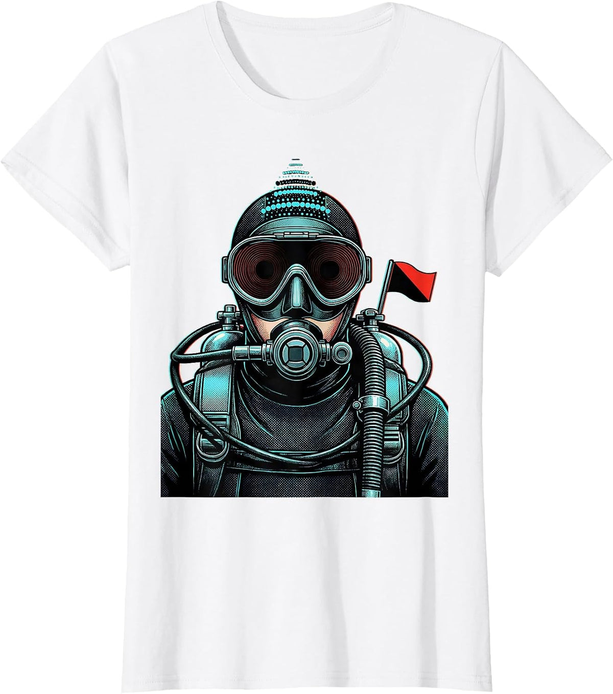 Women's Scuba Diver Torso Vintage Ocean Humor Gift T-Shirt - White