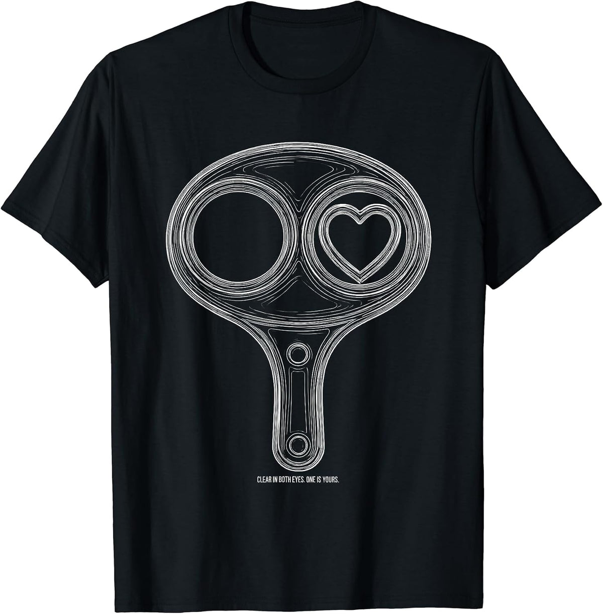 Men's Clear In Both Eyes One Is Yours Optometrist Valentine Humor T-Shirt - Black