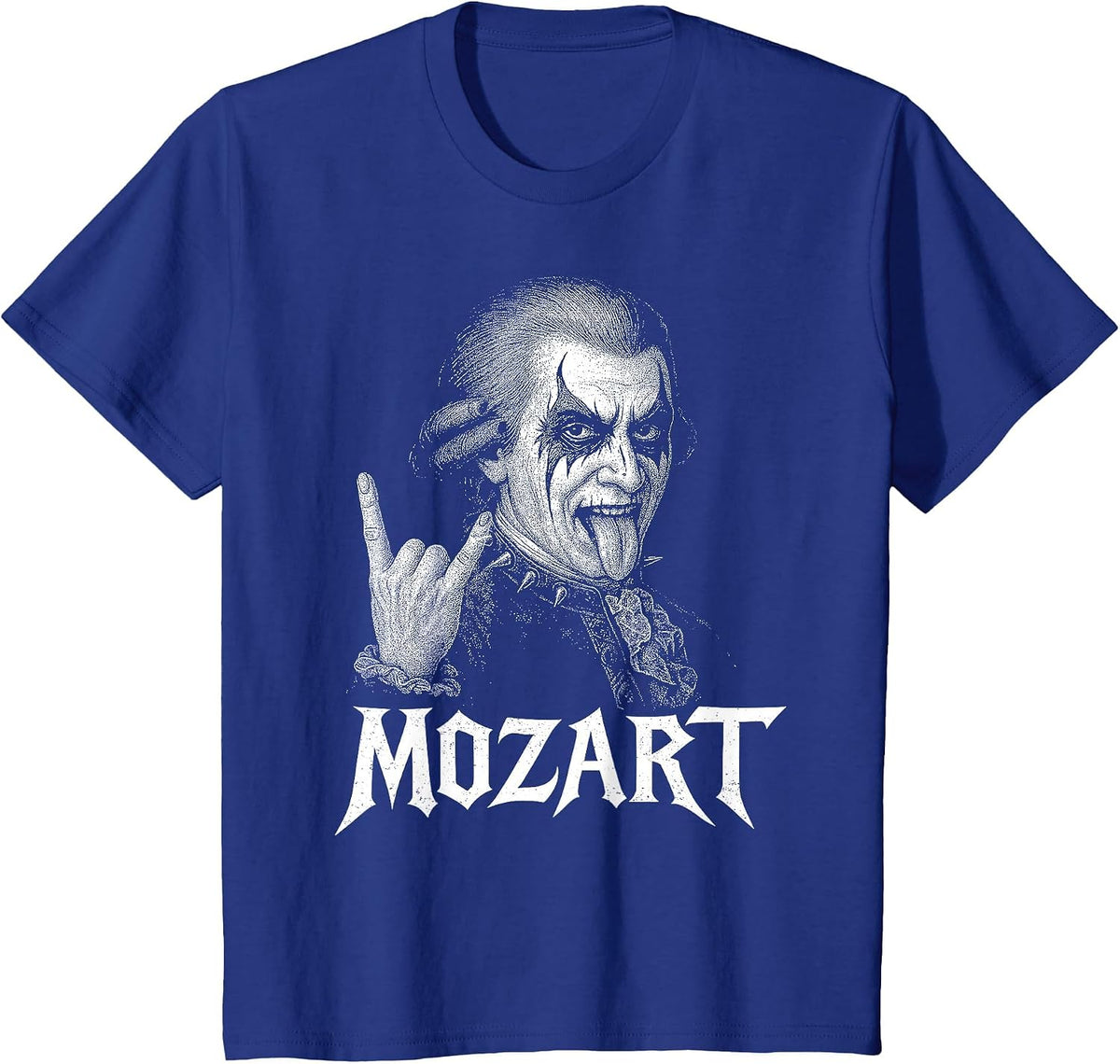 Classical Composer Mozart Music Death Metal Corpse Paint T-Shirt - Royal Blue