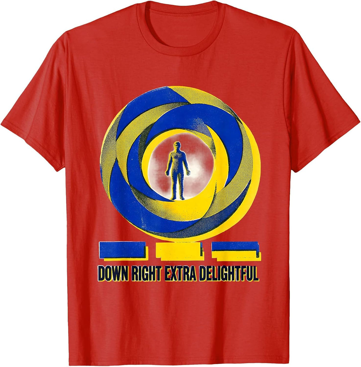 Men's Down Right Extra Delightful Risograph Down Syndrome T-Shirt - Red
