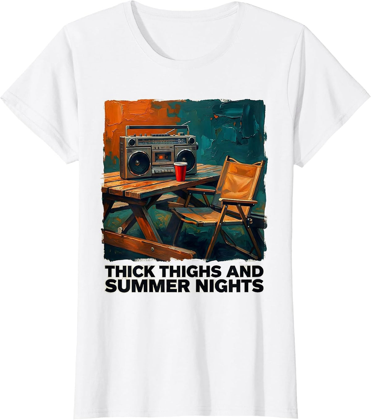 Thick Thighs and Summer Nights Sassy Body Positive R&B Vibes T-Shirt - White