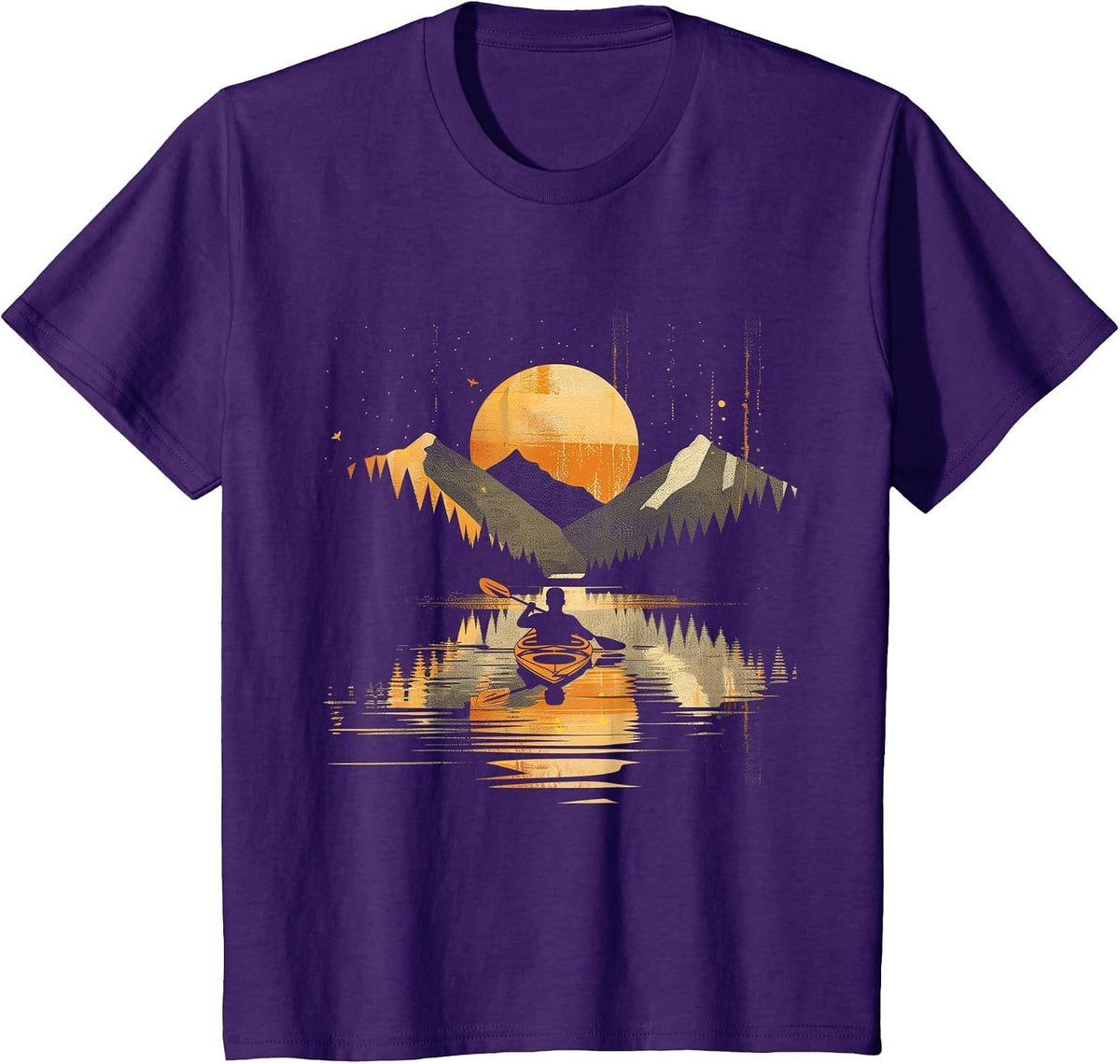 Kayaking Vintage Retro Mountains Canoe Canoeing Kayak T-Shirt - Purple