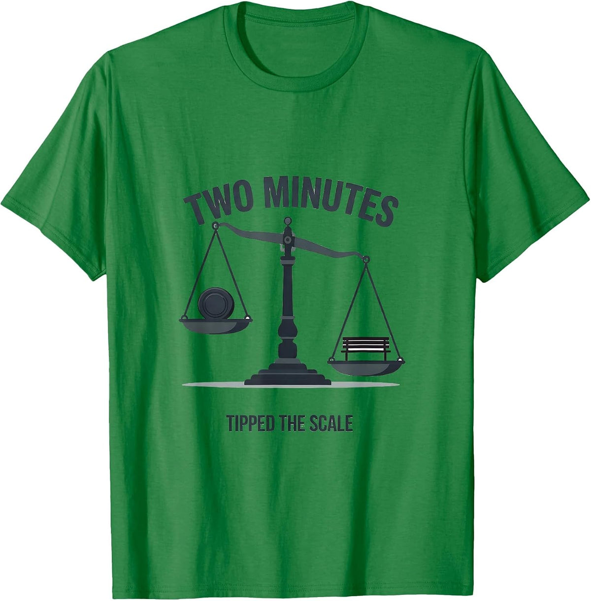 Men's Two Minutes Tipped The Scale Funny Ice Hockey Player Fan T-Shirt - Kelly Green