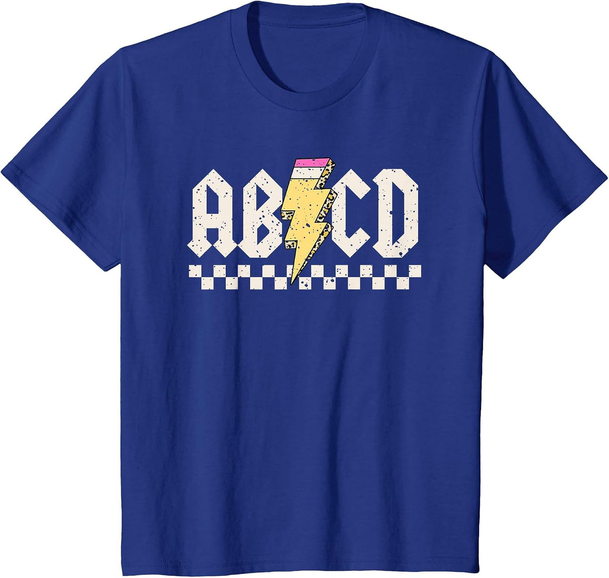 Boys Girls Teachers ABCD Rock Graphic Back to School Class T-Shirt - Royal Blue