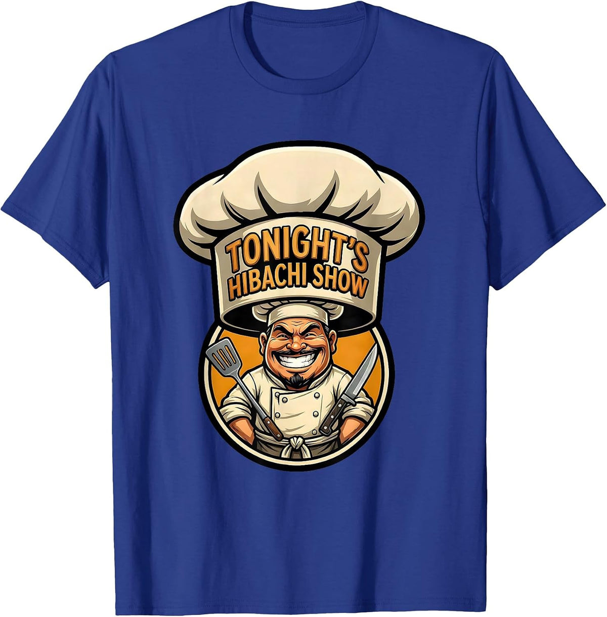 Men's Tonight's Hibachi Show Funny Chef Halloween Costume T-Shirt - Royal Blue