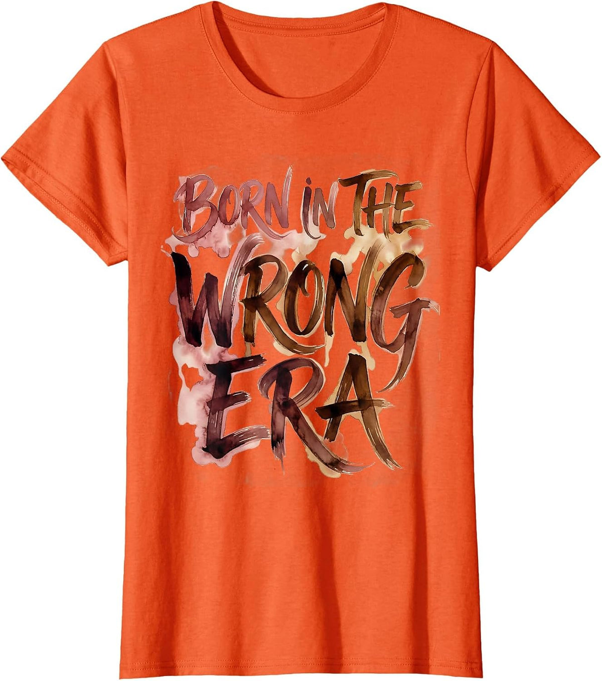 Born in the Wrong Era Equestrian Design T-Shirt - Orange