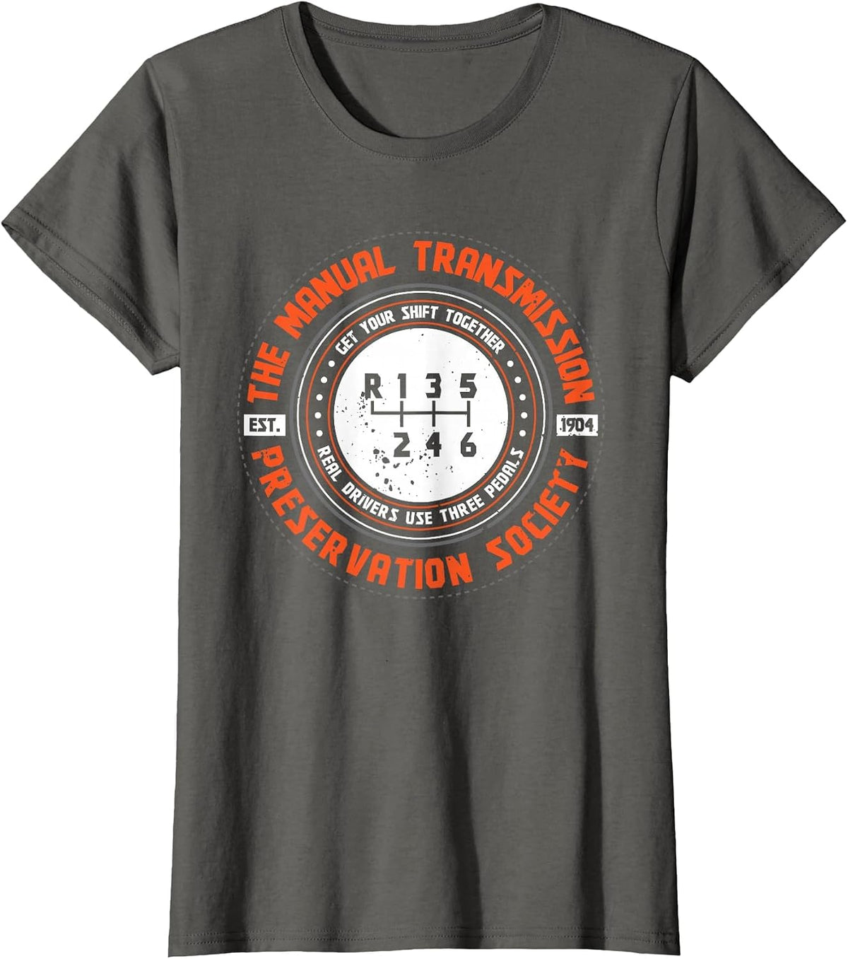 Manual Transmission Preservation Society Driving Driver T-Shirt - Asphalt Grey