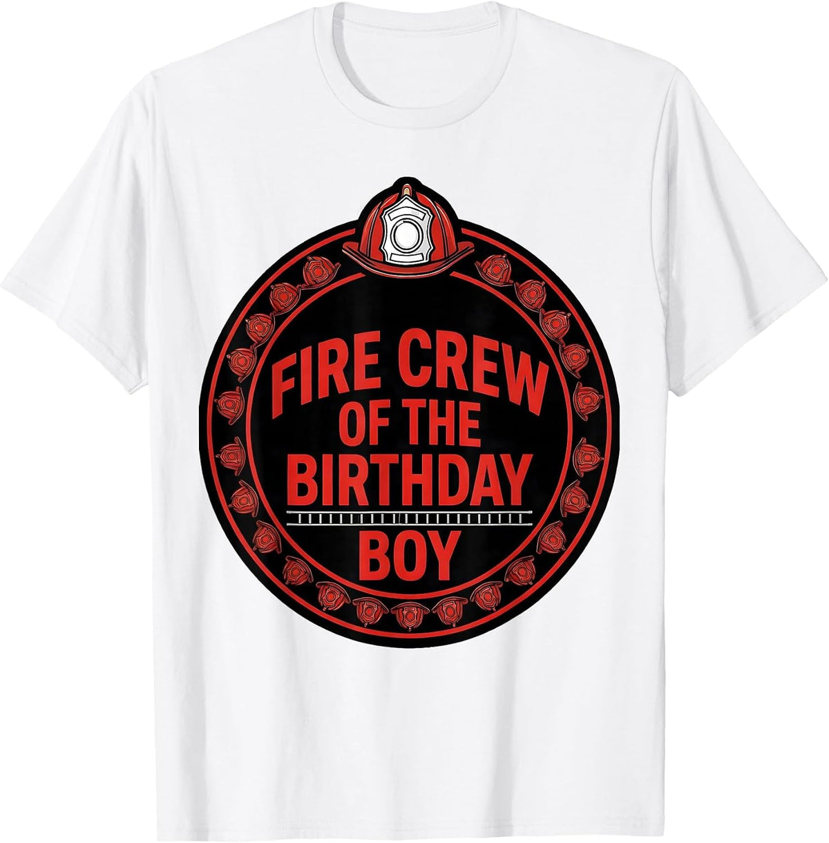 Men's Fire Crew of the Birthday Boy Fire Truck Firefighter Party T-Shirt - White