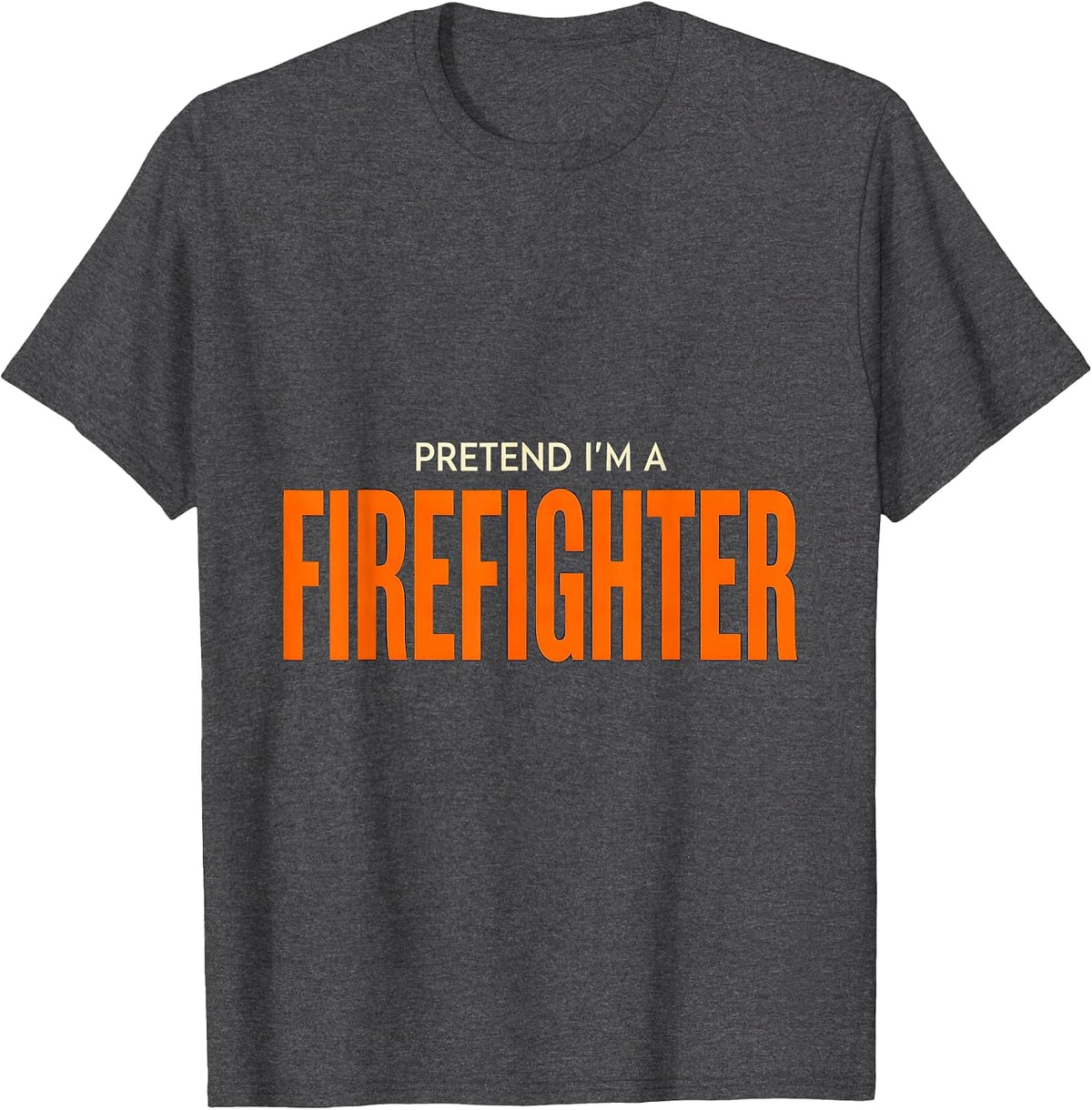 Men's Pretend I'm A Firefighter Funny Lazy Halloween Costume Party T-Shirt - Dark Heather Grey