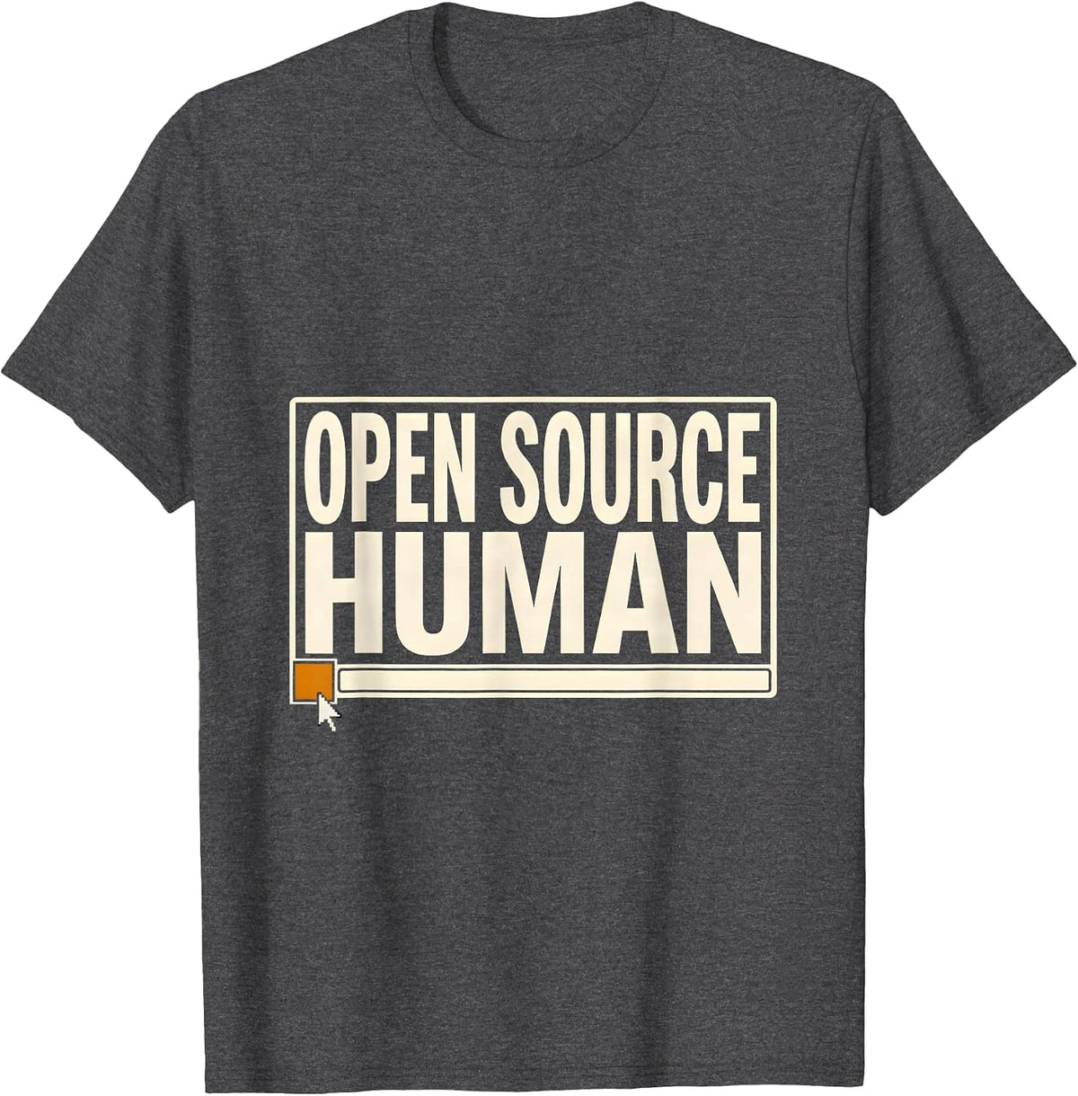 Men's Open Source Human Nerd Linux User Programmer Geek Gift T-Shirt - Dark Heather Grey