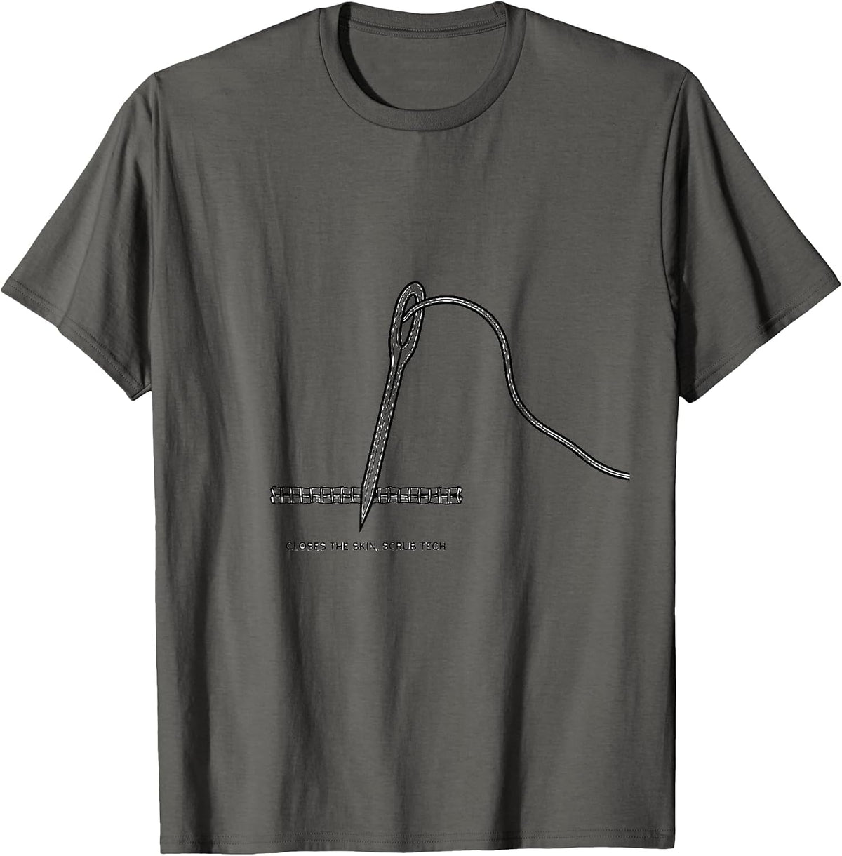 Men's Closes The Skin Scrub Tech Surgical Technologist T-Shirt - Asphalt Grey