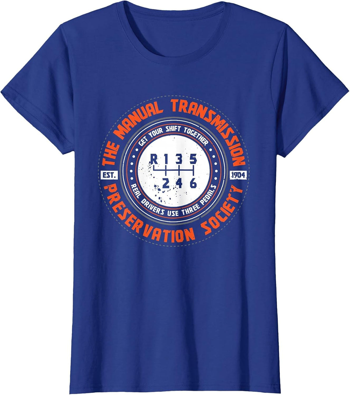 Manual Transmission Preservation Society Driving Driver T-Shirt - Royal Blue