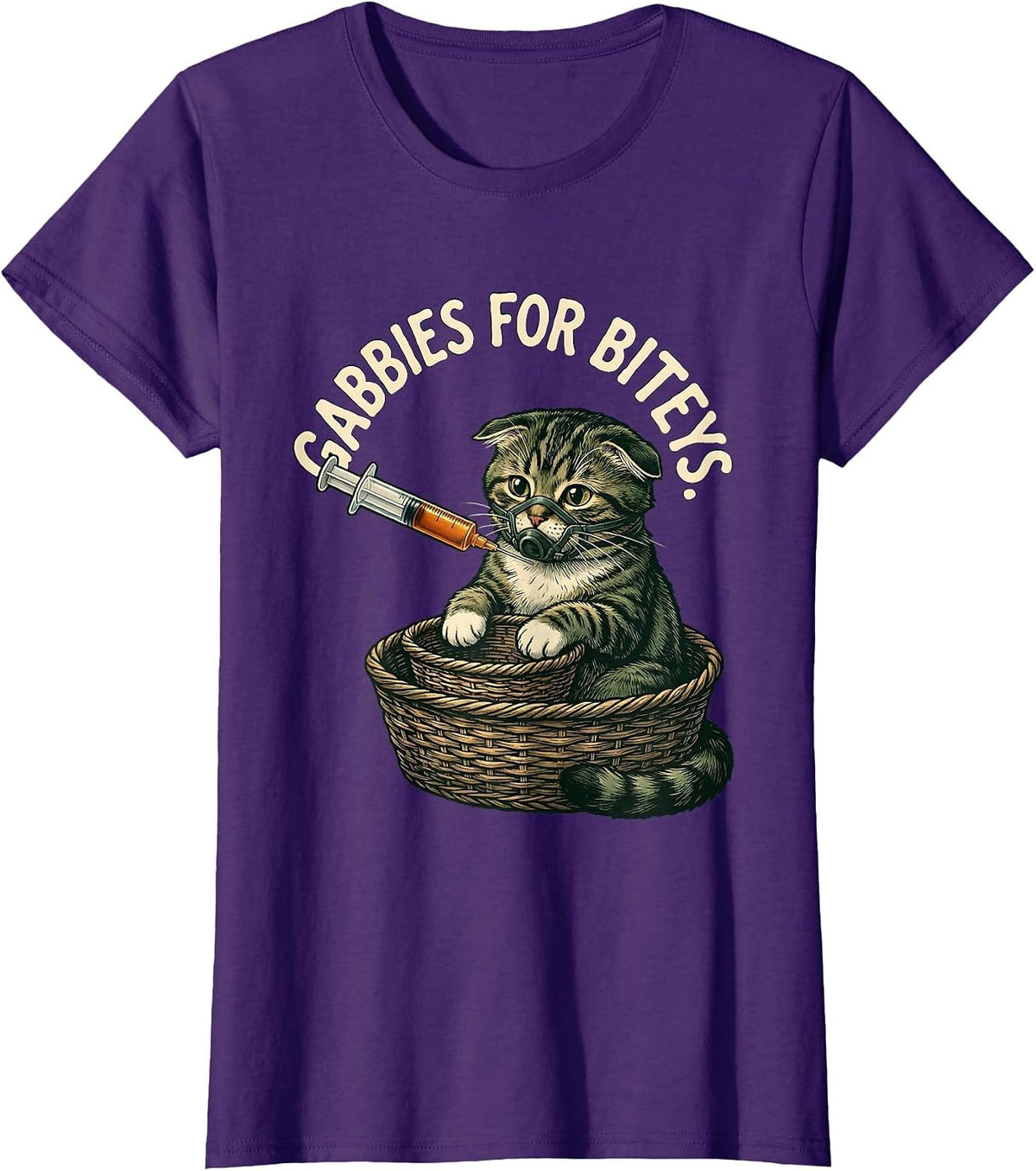 Women's Gabbies For Biteys Vintage Vet Tech Halloween Veterinary T-Shirt - Purple