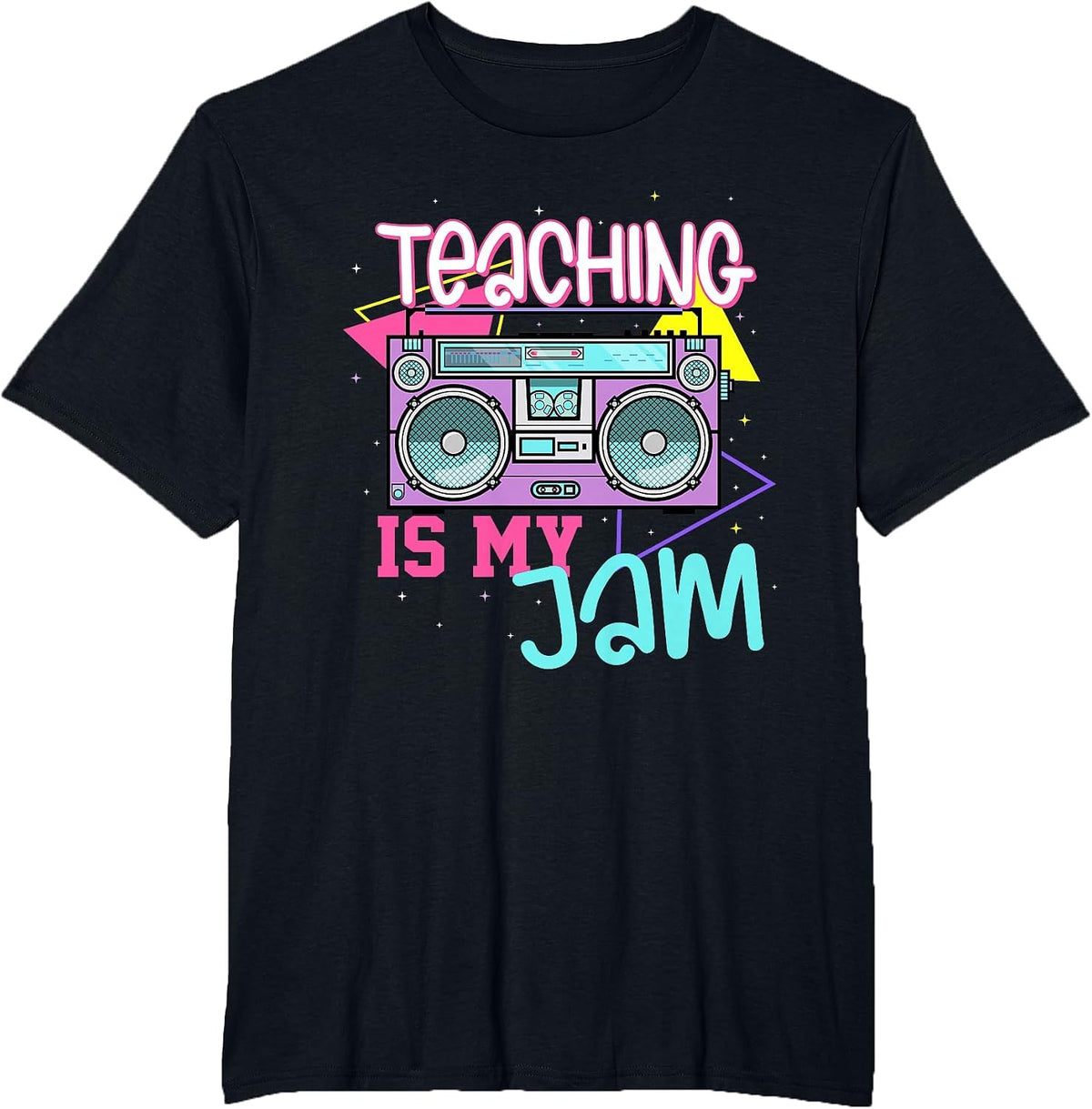 Teaching is My Jam Funny Retro Teacher Back to School Women T-Shirt - Black