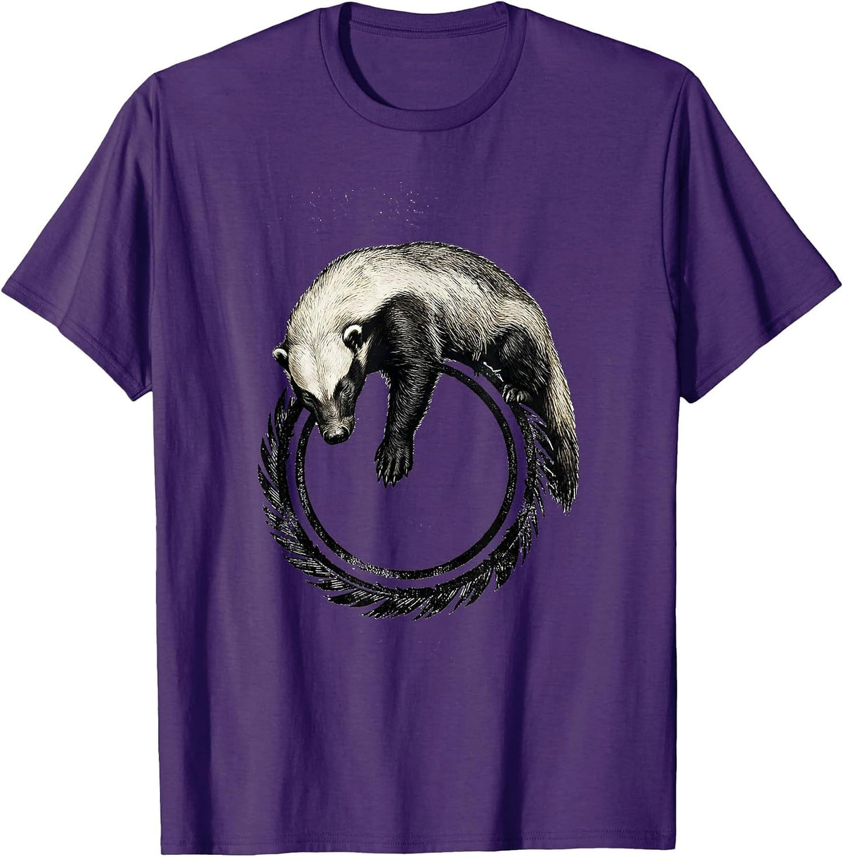 Men's Honey Badger Stamp Humor Animal Lover Gift T-Shirt - Purple