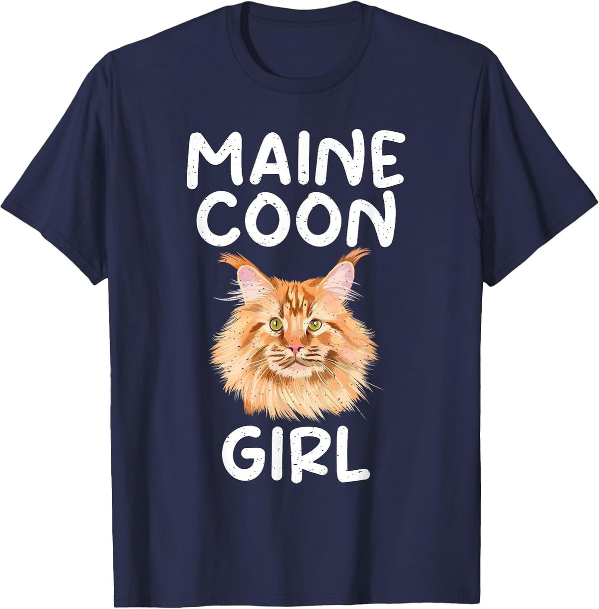 Maine Coon Girl T-Shirt - Navy Blue