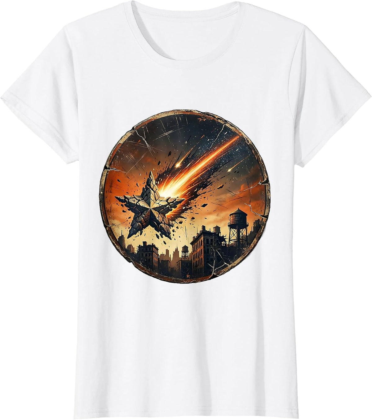 Women's 21st Birthday Shooting Star City Skyline T-Shirt - White