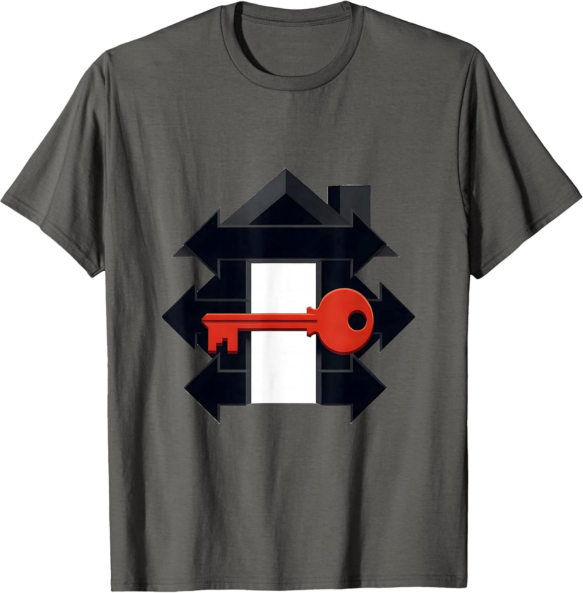 Men's Geometric Realtor Realtor Gift Real Estate Agent Humor T-Shirt - Asphalt Grey