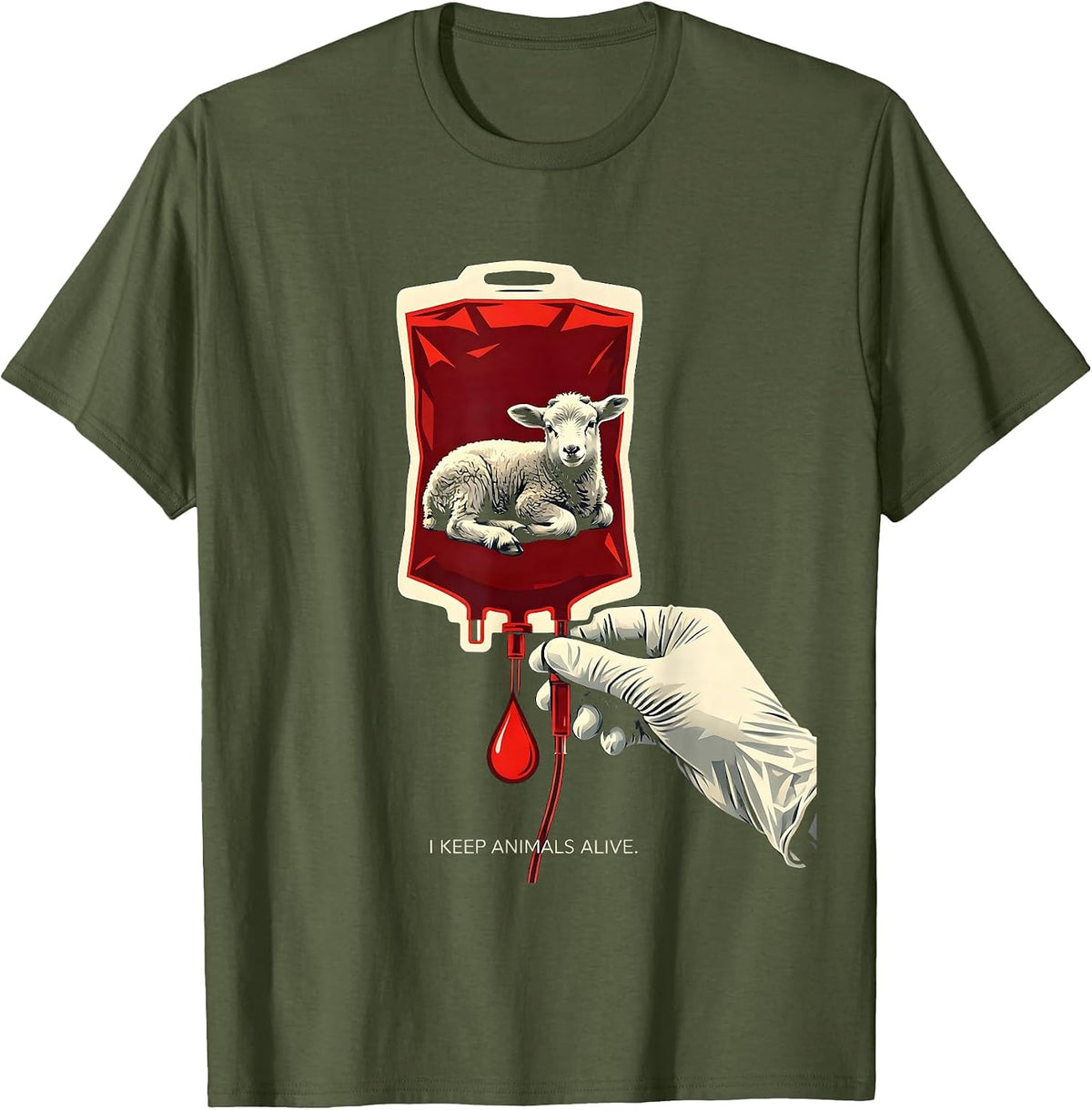 I Keep Animals Alive Funny Vet Tech Veterinary Medicine Gift T-Shirt - Olive Green