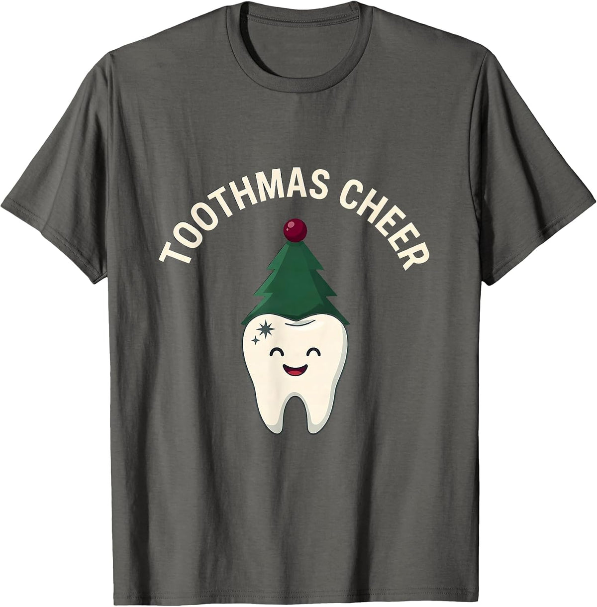 Toothmas Cheer Funny Dental Christmas Dentist Dental T-Shirt - Asphalt Grey