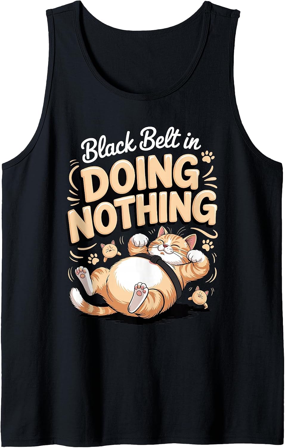Black Belt in Doing Nothing British Shorthair Sleeveless Tank Top - As Pictured