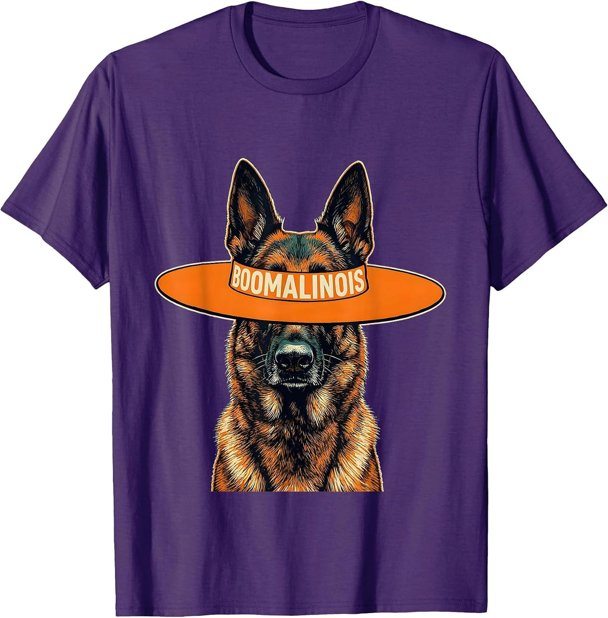 BooMalinois Funny Belgian Malinois Dog Halloween Humor T-Shirt - Purple