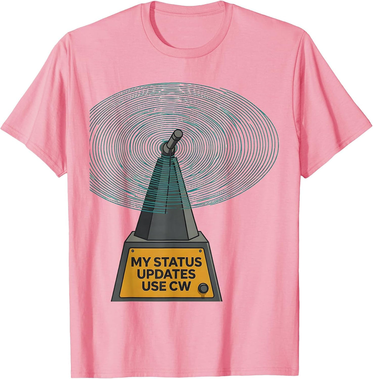 Men's My Status Updates Use CW Funny Ham Radio Operator Humor T-Shirt - Pink