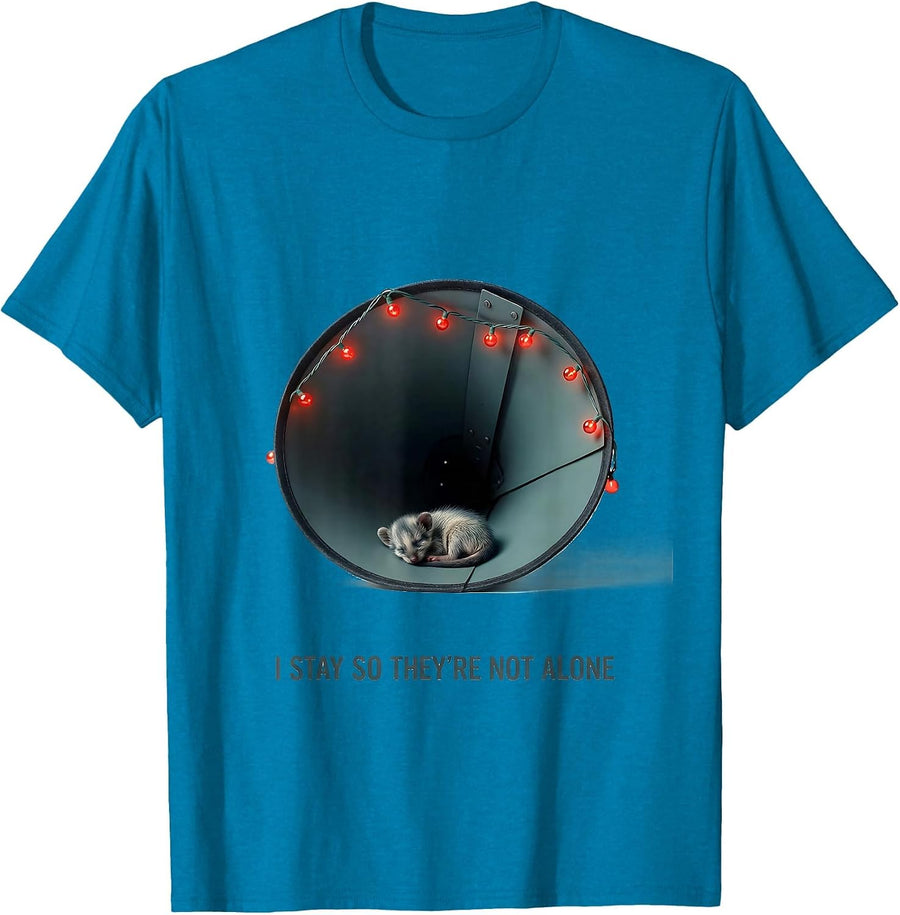 I Stay So They're Not Alone Funny Vet Tech Christmas T-Shirt - Sapphire Blue