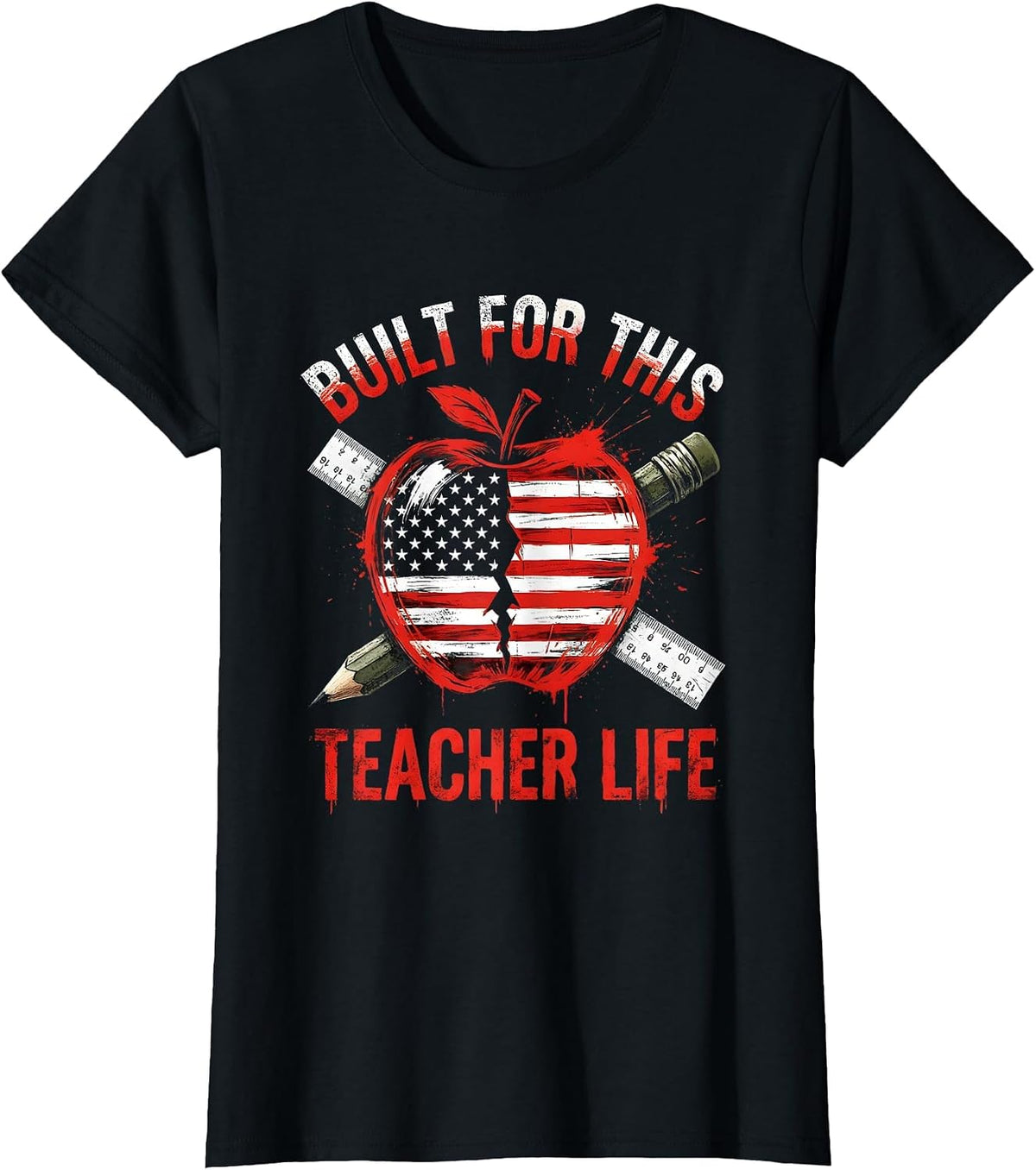Built for This Teacher Life 5th Grade Design T-Shirt - Black
