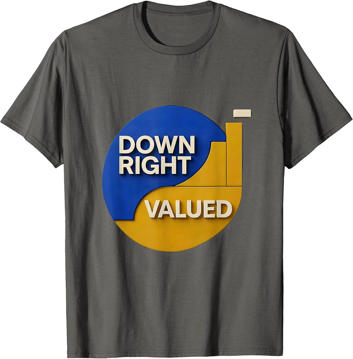 Men's Down Right Valued Midcentury Modern Down Syndrome Awareness T-Shirt - Asphalt Grey