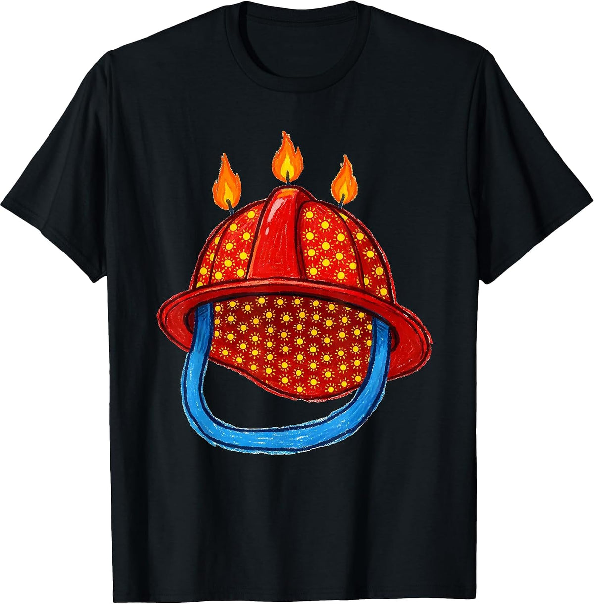 Men's Fire Helmet Kidcore Toddler Firefighter Birthday T-Shirt - Black