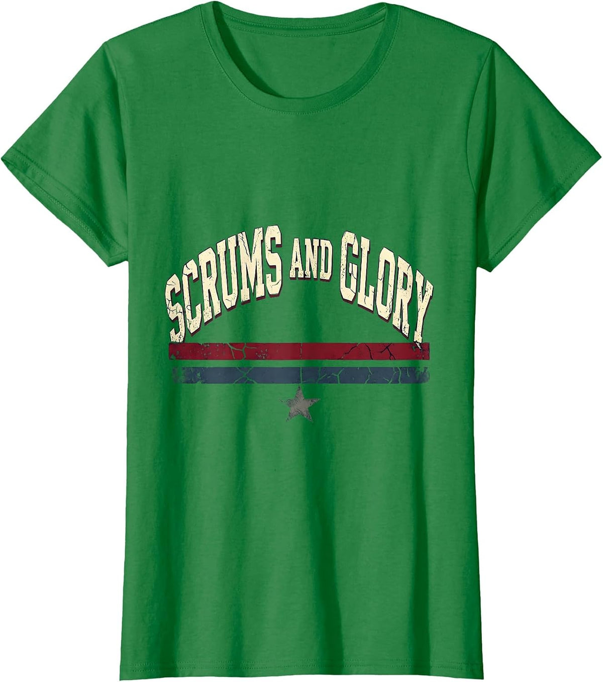 Scrums and Glory Rugby Graphic Design T-Shirt - Kelly Green