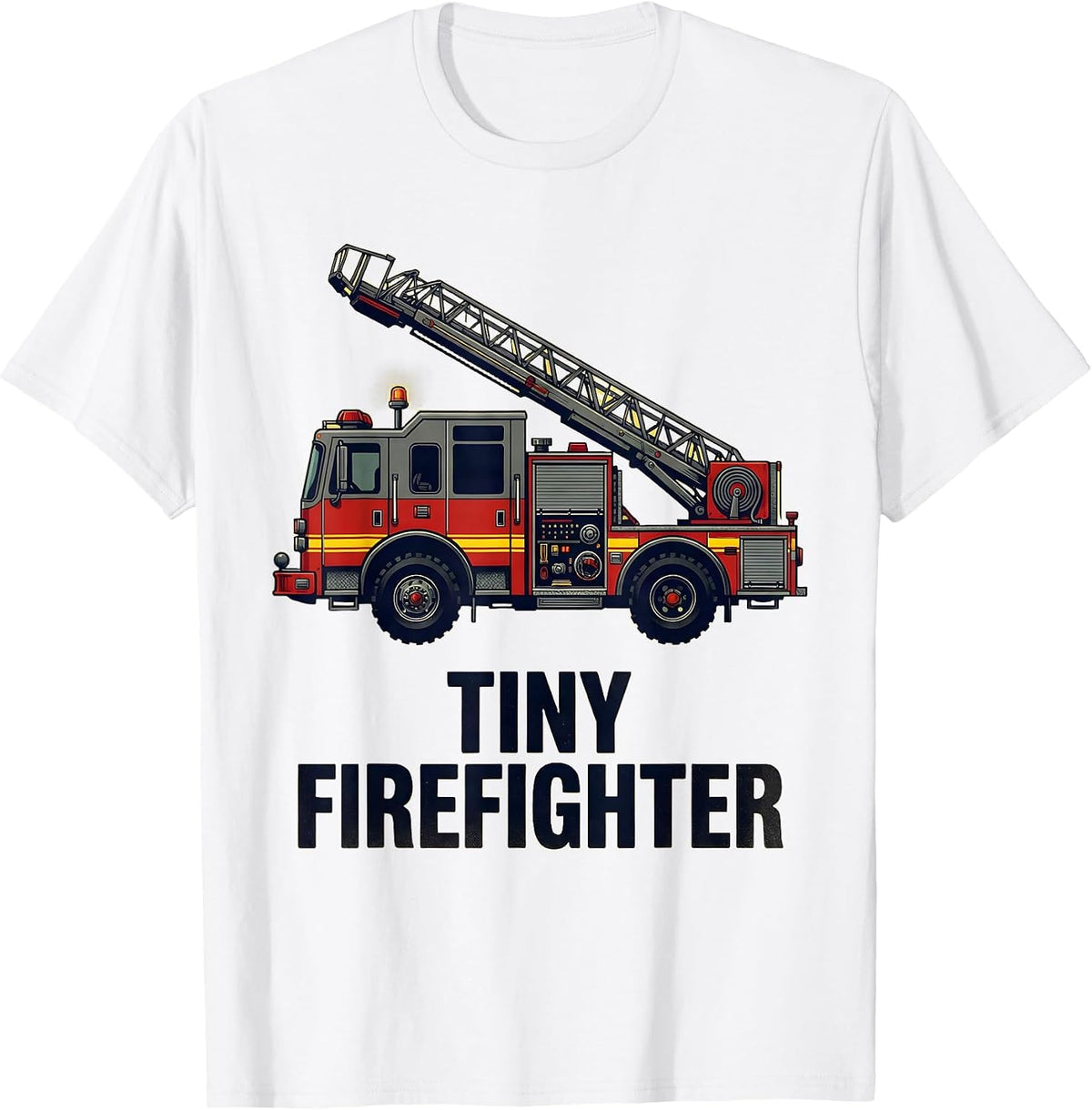 Men's Tiny Firefighter Cute Fire Truck Toddler Future Firefighter T-Shirt - White