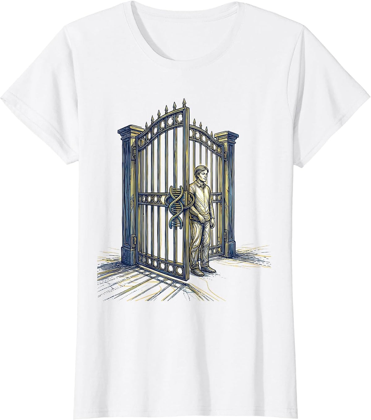 Women's Open Gate Chromosomal Loop Down Syndrome Awareness October T-Shirt - White