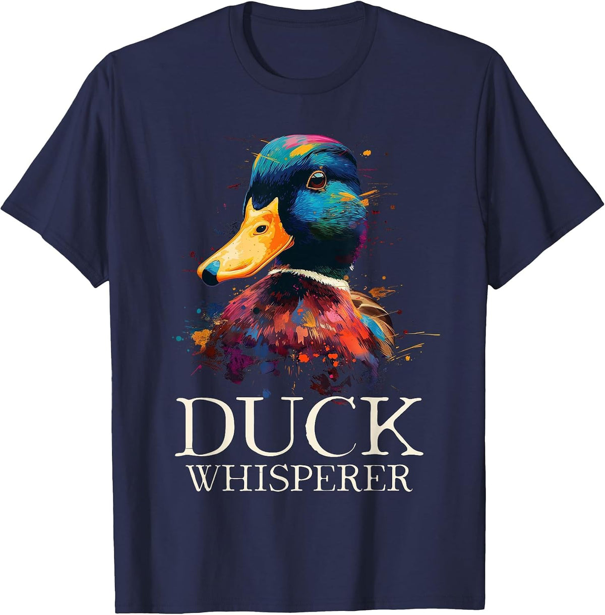 Duck Whisperer Funny Waterfowl Hunting Mallard Duck Hunter T-Shirt - Navy Blue