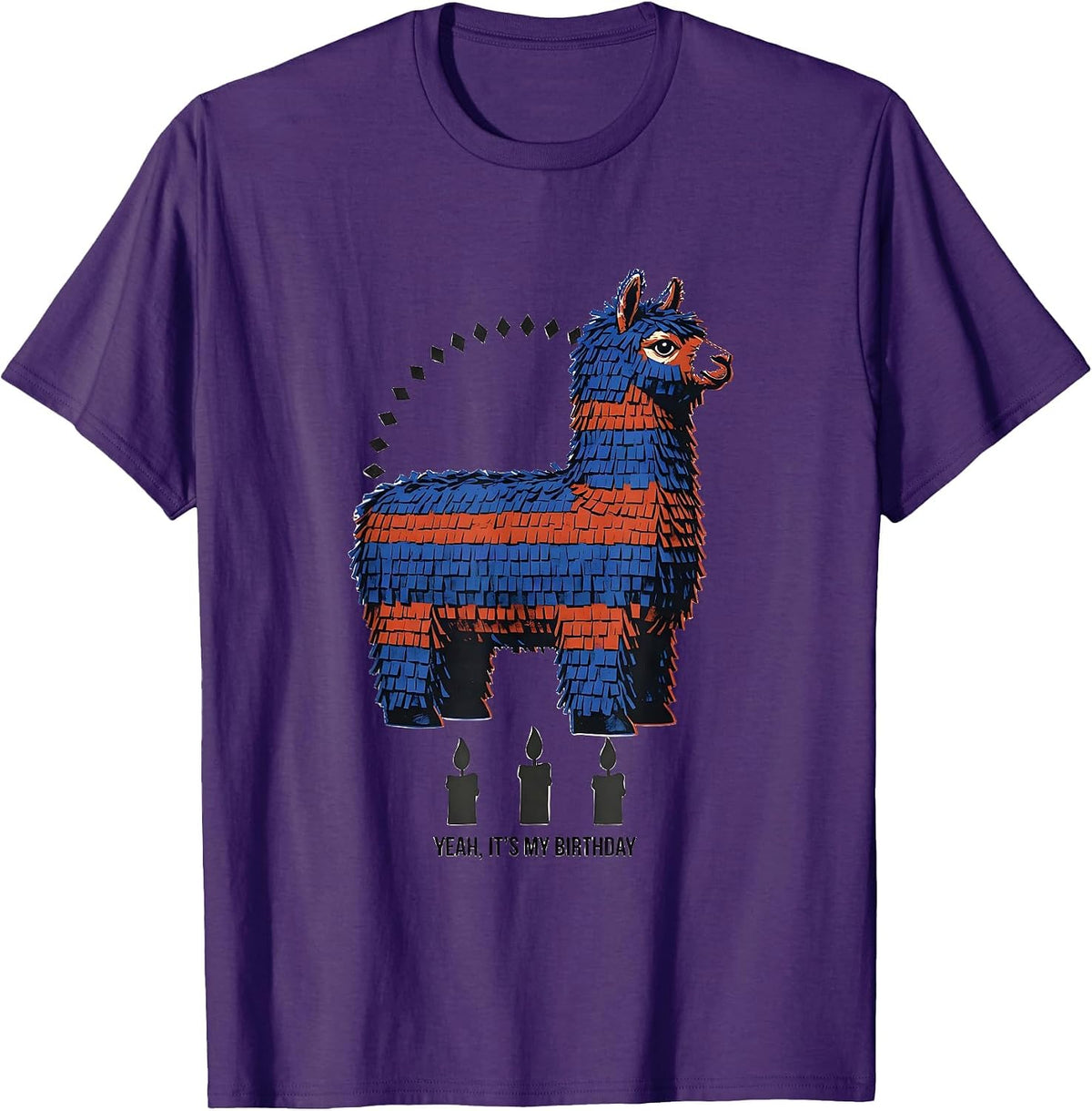 Yeah, It's My Birthday Funny Llama Pinata Gamer Bday Boy T-Shirt - Purple