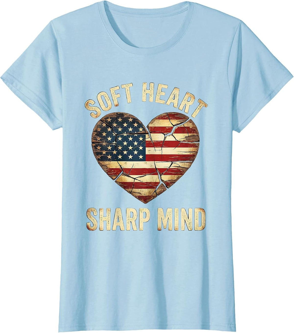 Soft Heart Sharp Mind Empowerment Design T-Shirt - Baby Blue