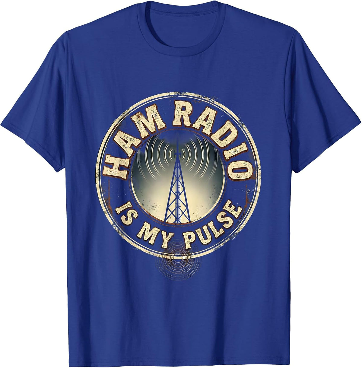 Ham Radio Is My Pulse Vintage Funny Ham Operator T-Shirt - Royal Blue