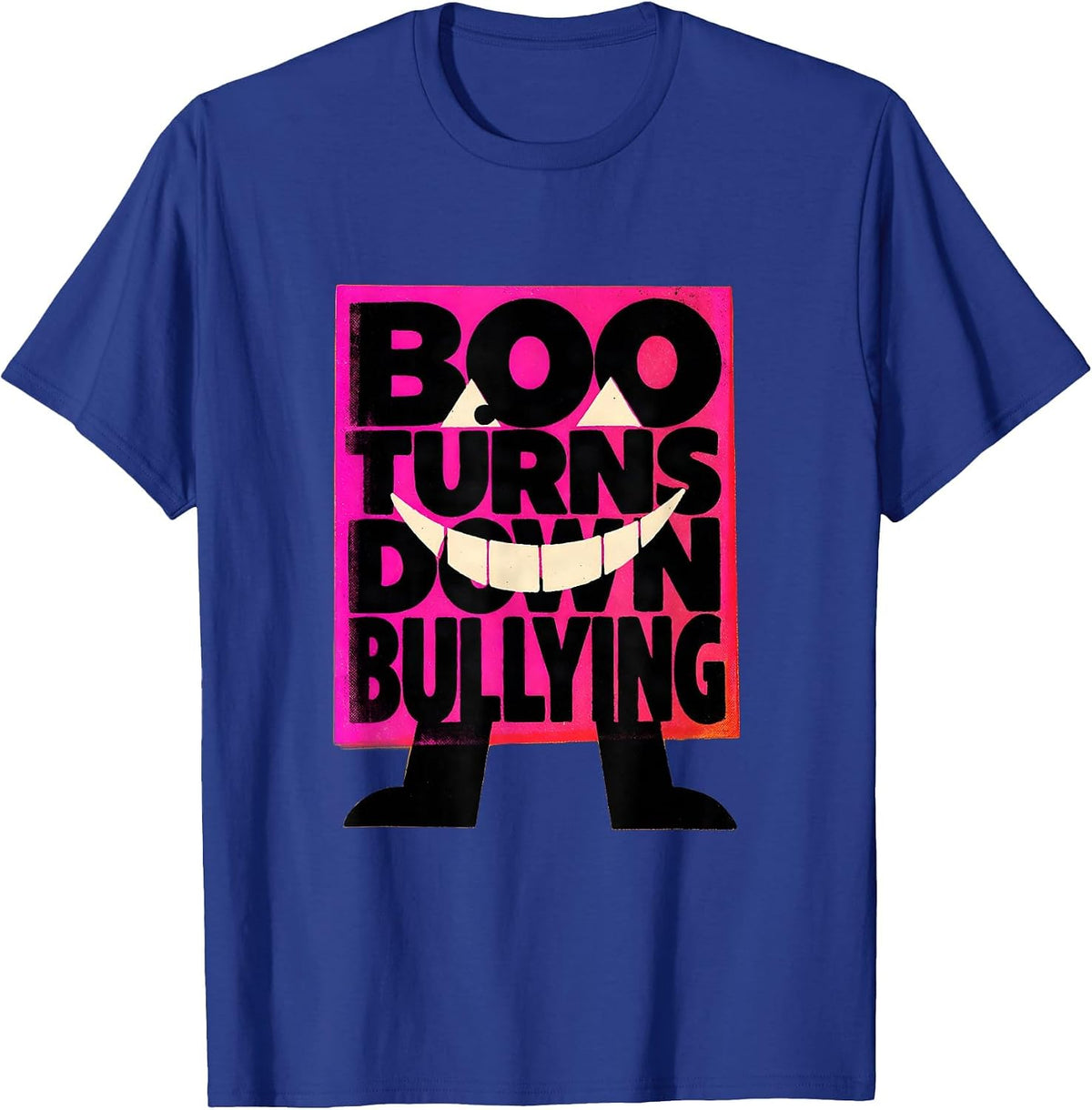 Boo Turns Down Bullying Unity Day Anti Bullying Halloween T-Shirt - Royal Blue