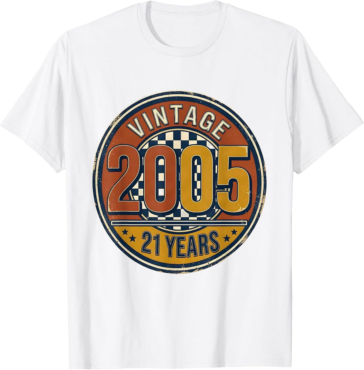Men's Vintage 2005 · 21 Years Milestone Birthday Badge 21st Gift T-Shirt - White