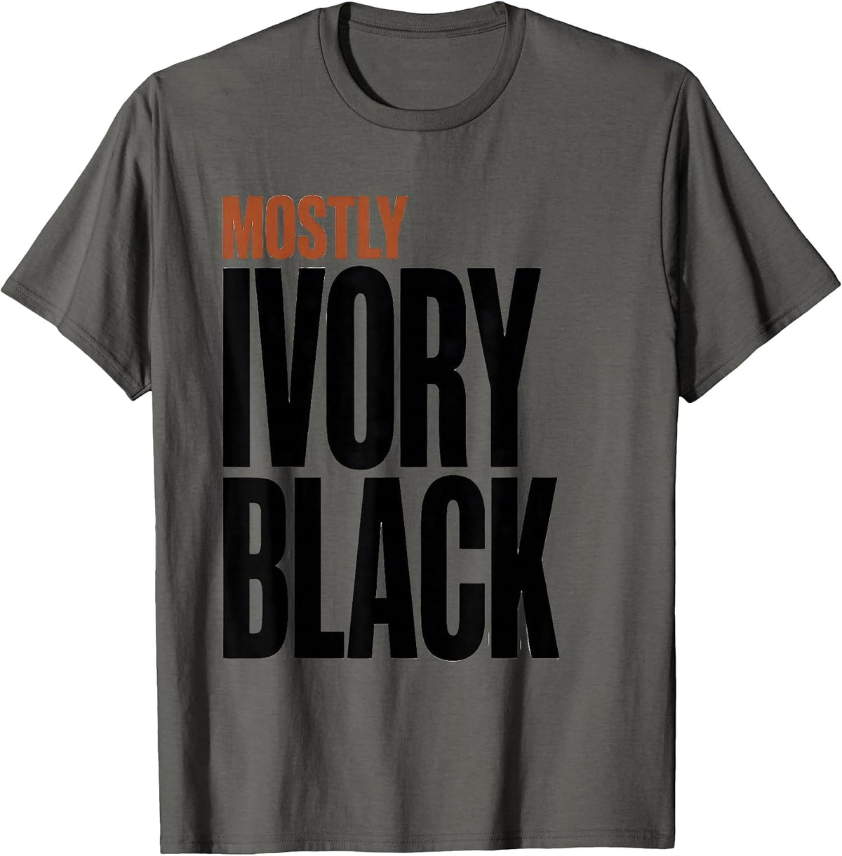 Men's Mostly Ivory Black Whimsical Art Music Teacher Halloween T-Shirt - Asphalt Grey