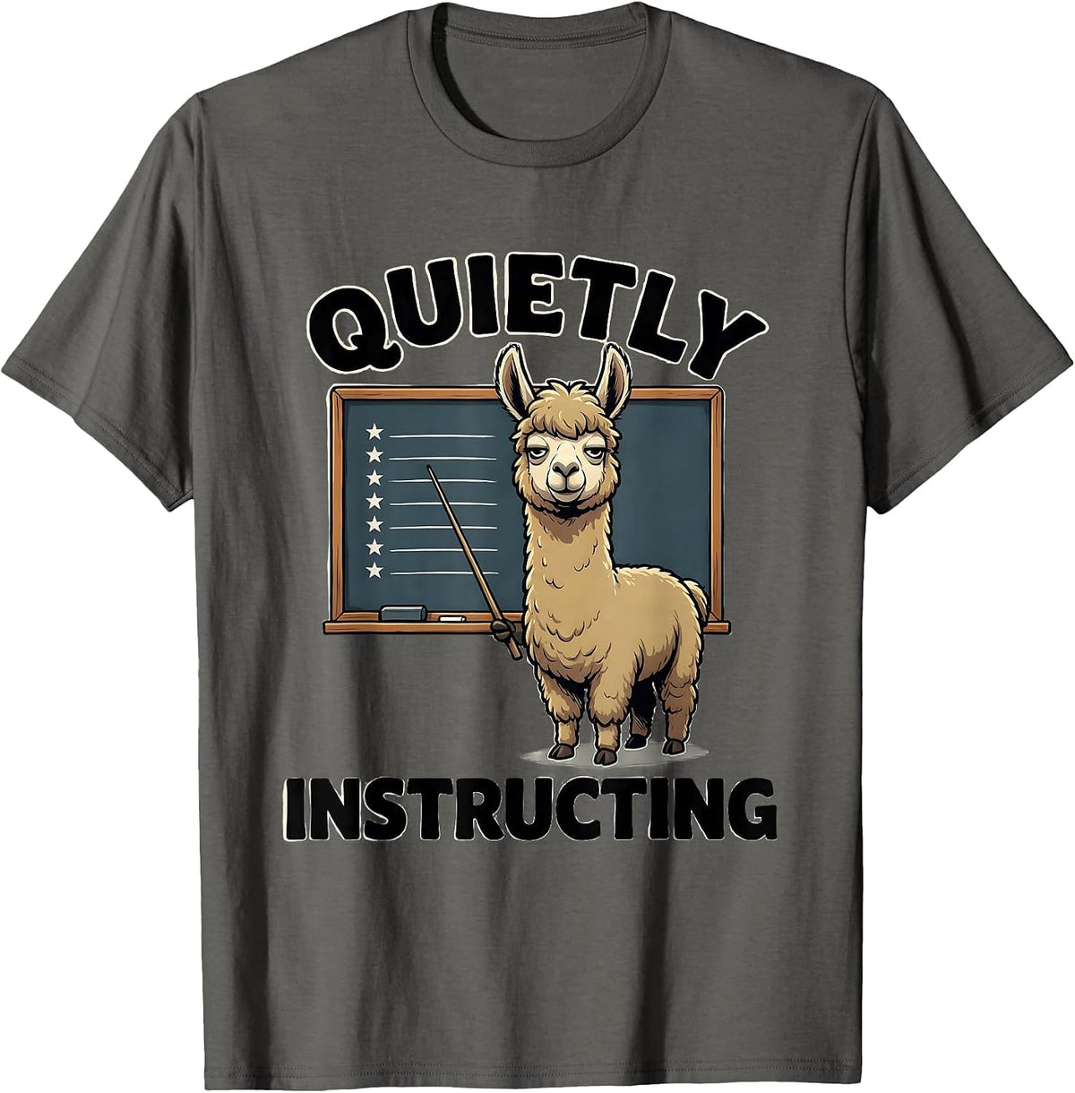 Men's Quietly Instructing Funny Llama Alpaca Pun Gift for Nana T-Shirt - Asphalt Grey