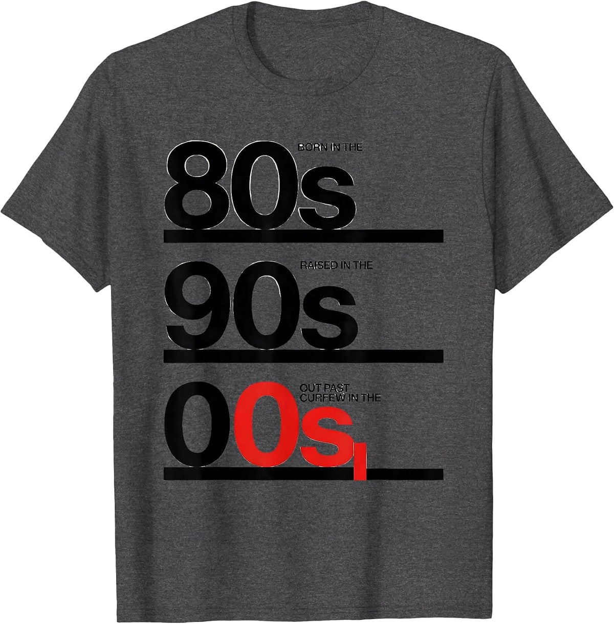 Men's Born In The 80s Raised In The 90s Nostalgic Humor T-Shirt - Dark Heather Grey