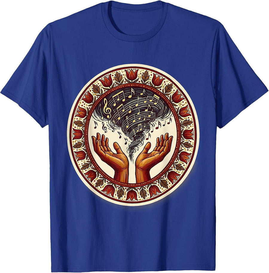 Music Teacher Conductor Hands Music Notes Gift T-Shirt - Royal Blue